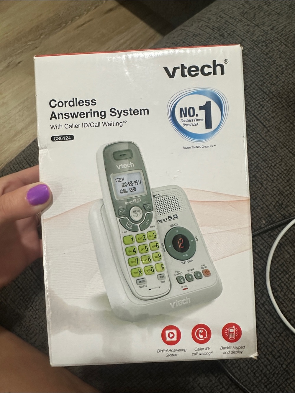VTech White Cordless Answering System with Caller ID